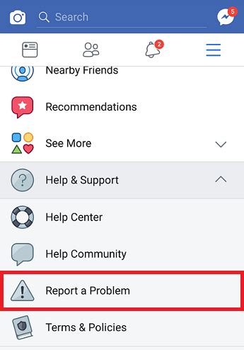 How to Report a Problem on Facebook: Mobile.